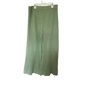 Free People Beach waffle knit stretch pull on pants Medium Lime Mint Green
